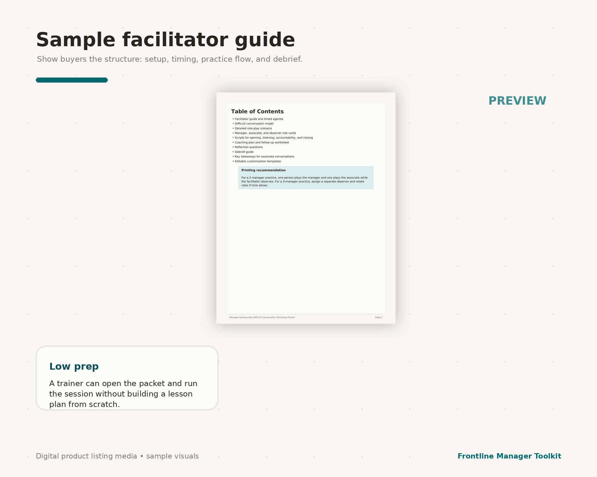 Frontline Manager Difficult Conversation Toolkit