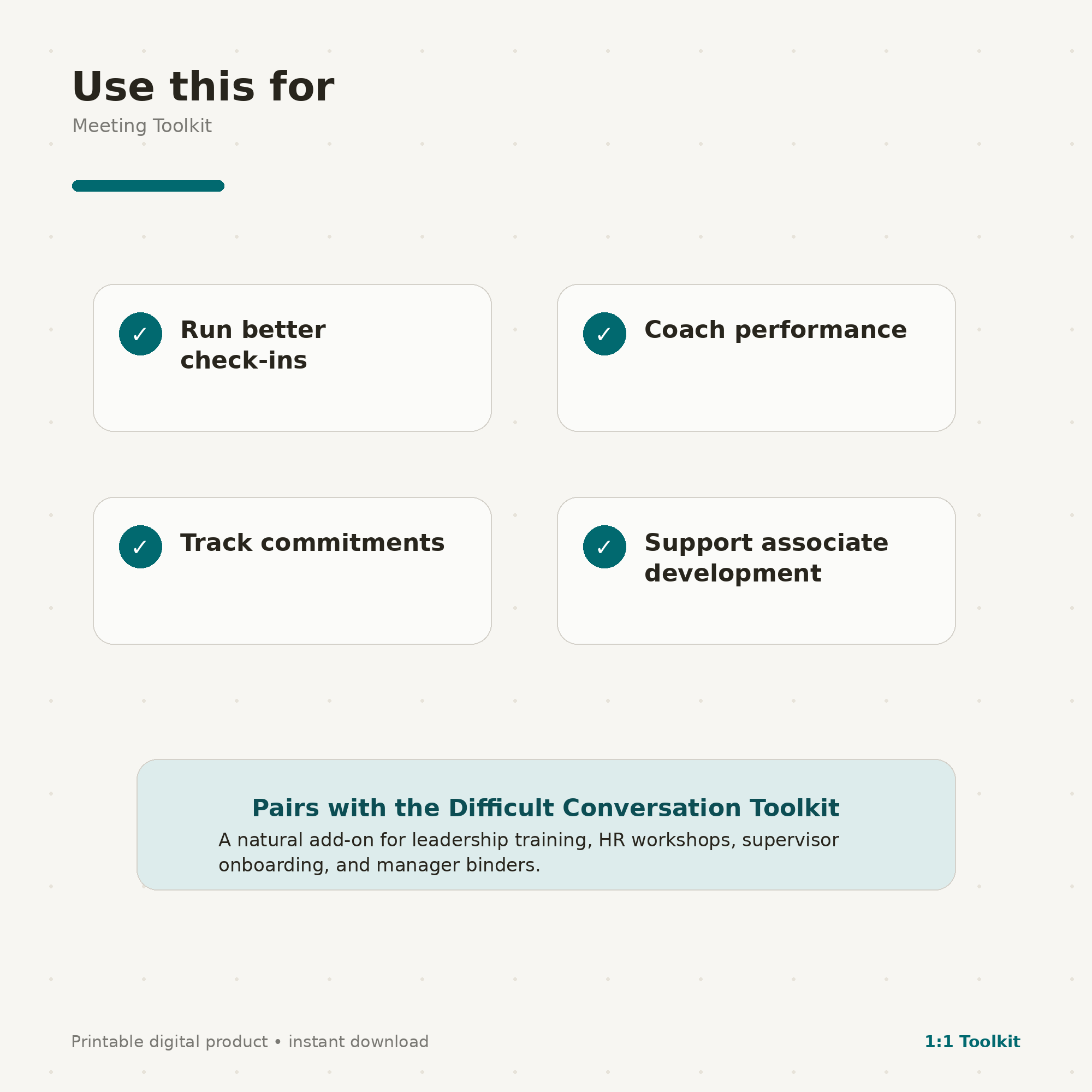One-on-One Meeting Toolkit