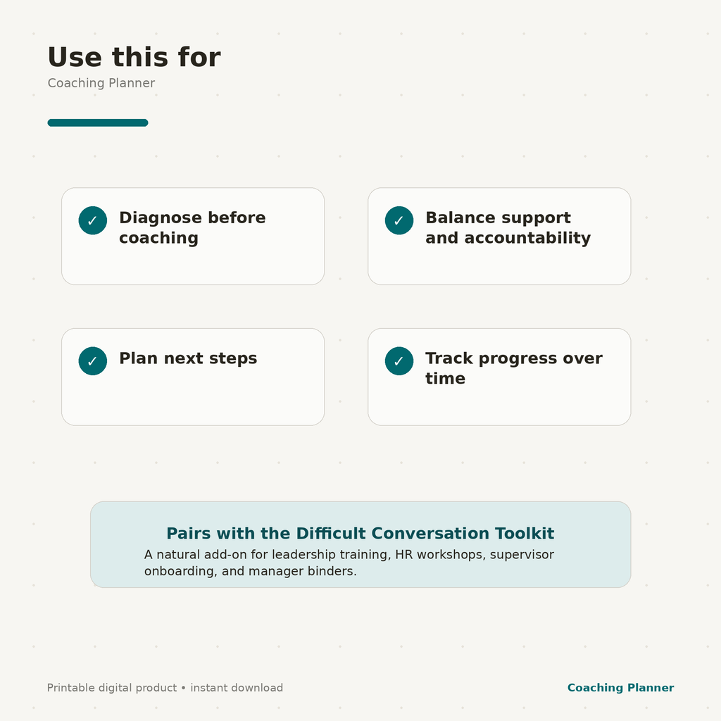 Performance Coaching Planner