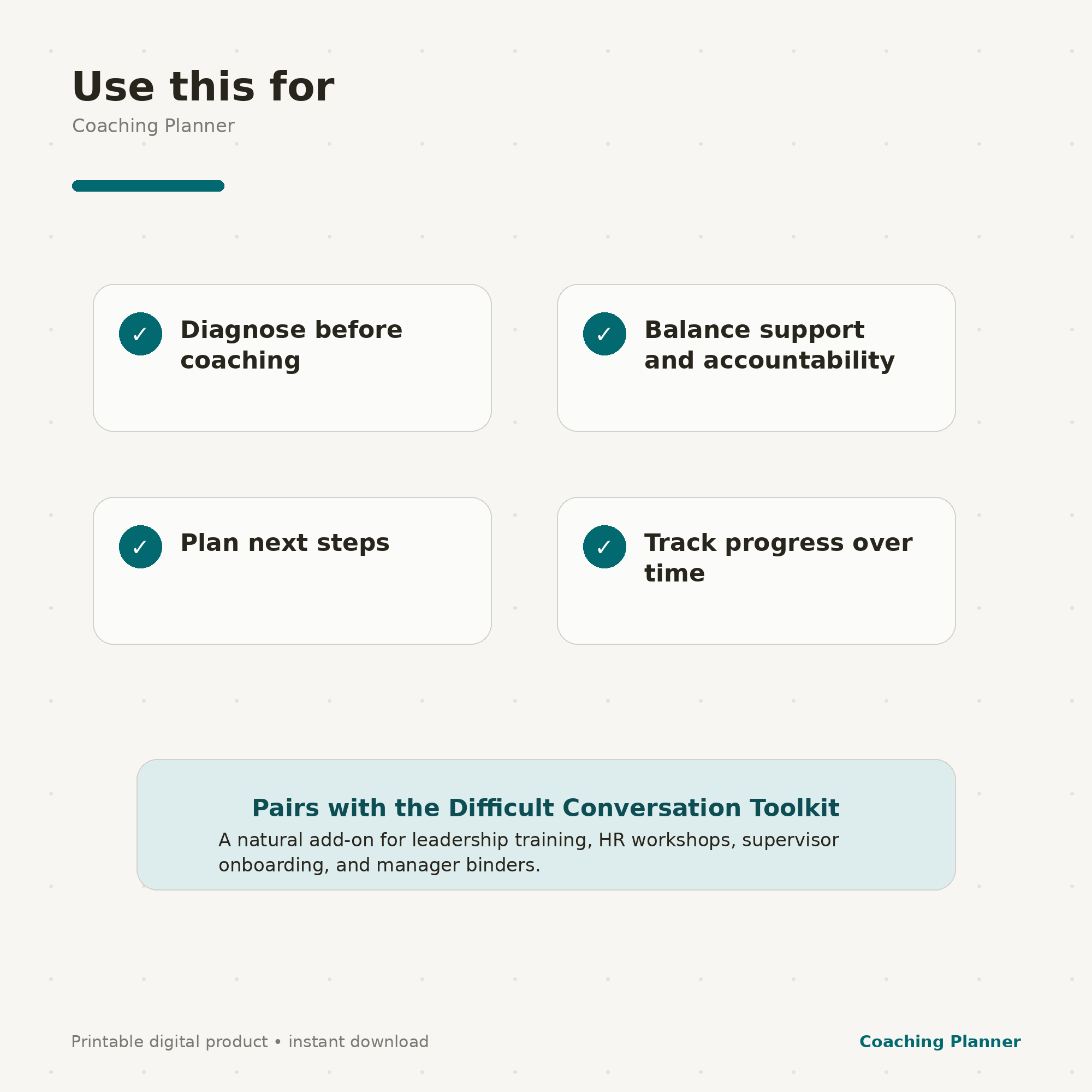 Performance Coaching Planner